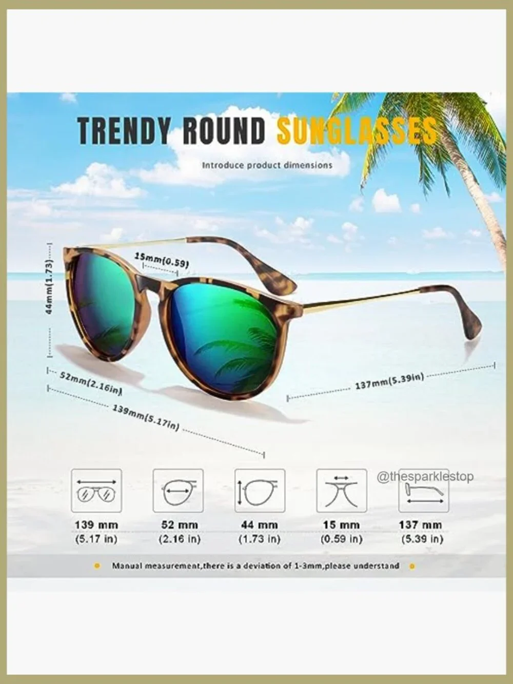 Polarized Round Sunglasses with UV Protection, Retro Style